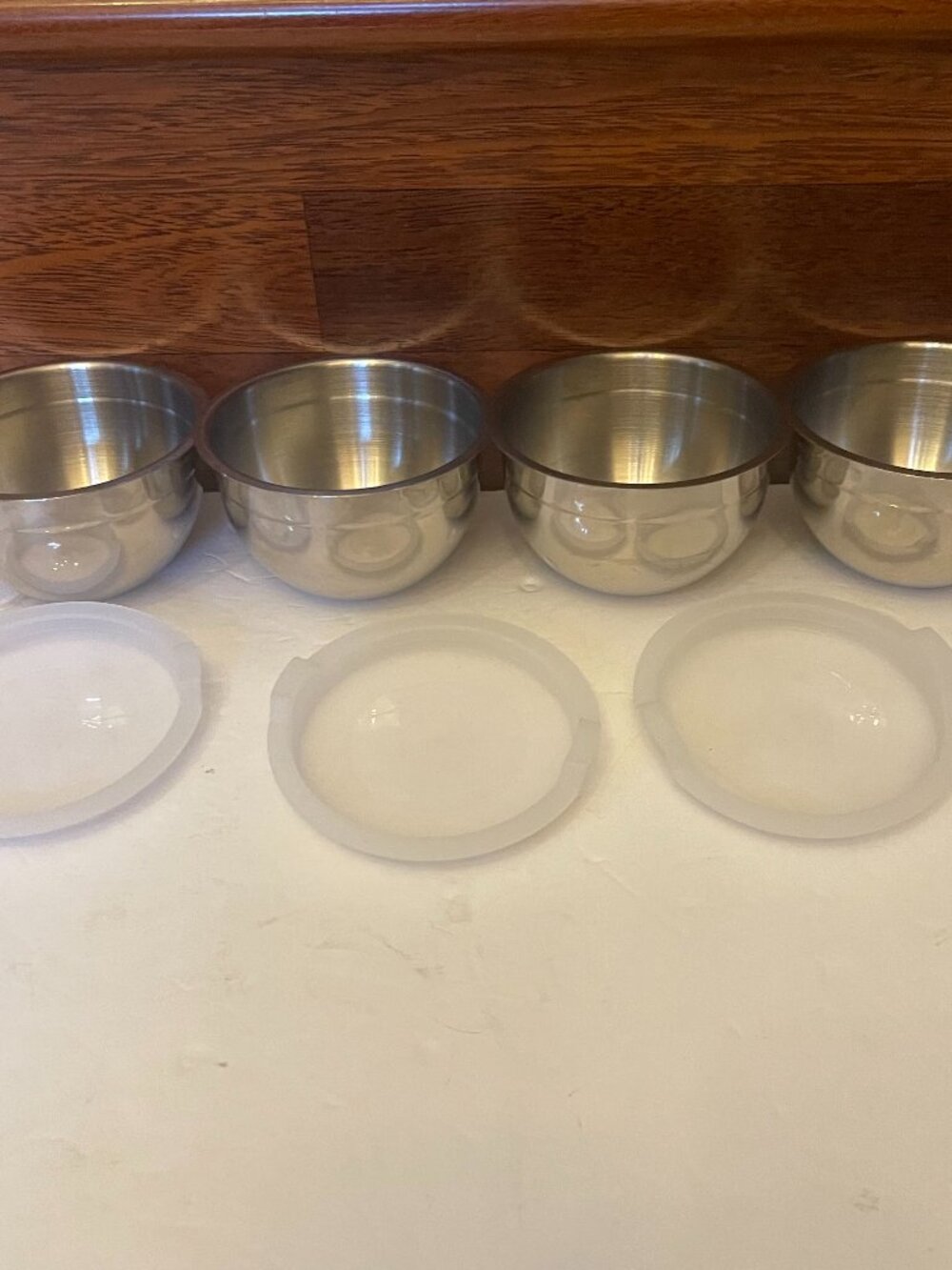 Set of 3 Tramontina 18/10 10oz Stainless Steel Mixing Bowls with 3 Clear Lids
